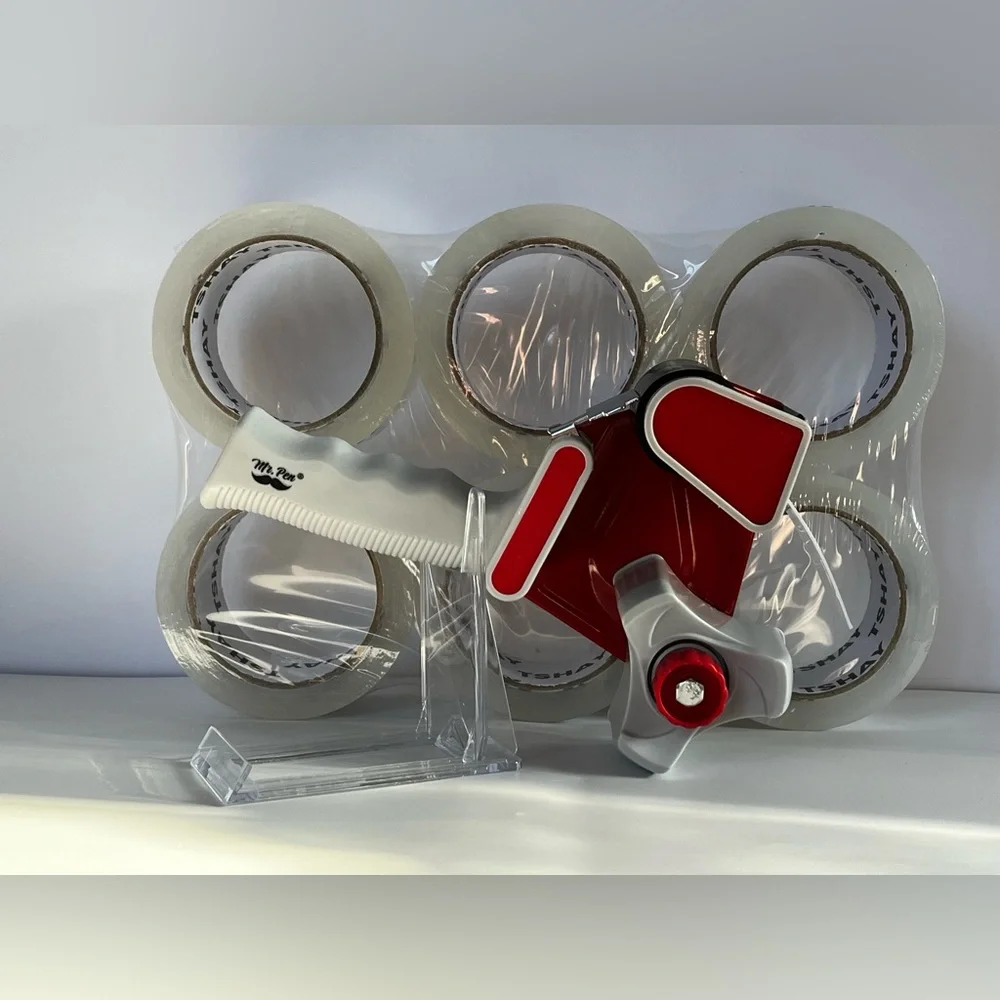 Tape Dispenser with 6 rolls Heavy Duty Tape Set